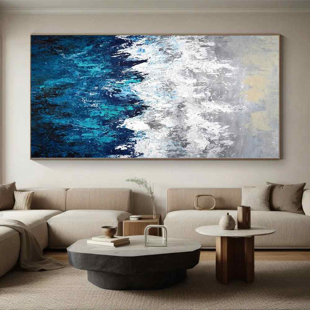 White Original Mountain Landscape Abstract Wall Art QMZC0